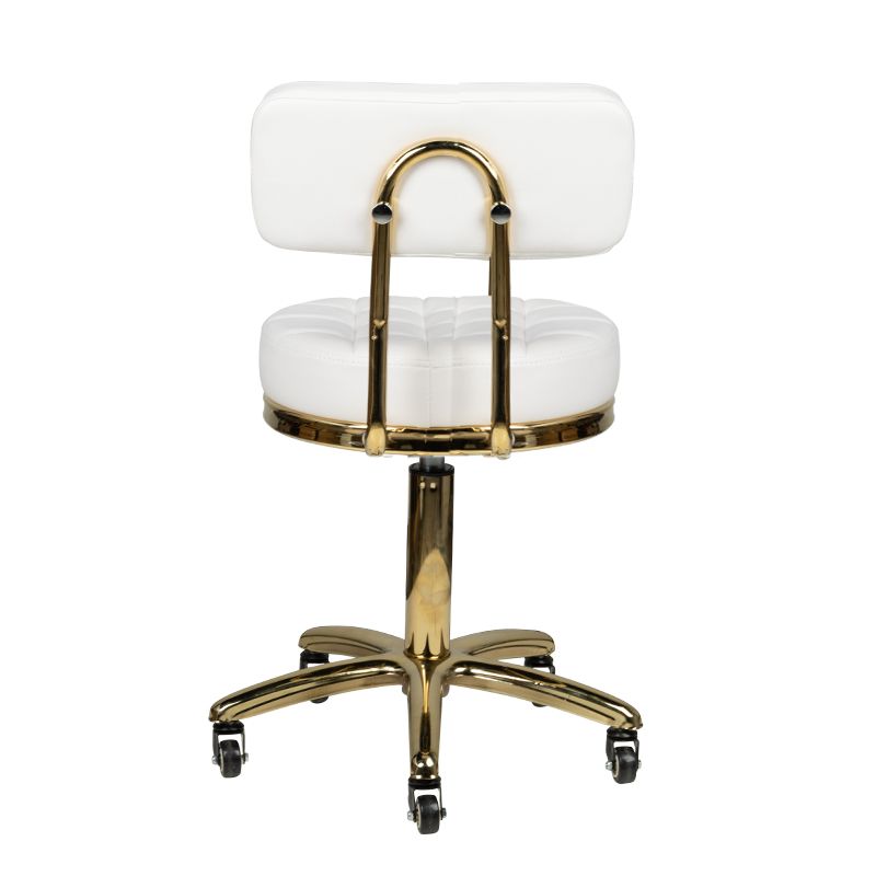 Professional manicure & cosmetic stool Comfort White-Gold - 0131988 OFFERS