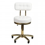 Professional manicure & cosmetic stool Comfort White-Gold - 0131988 OFFERS