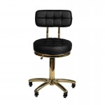 Professional manicure & cosmetic stool Comfort Black-Gold - 0131989 MANICURE CHAIRS - STOOLS