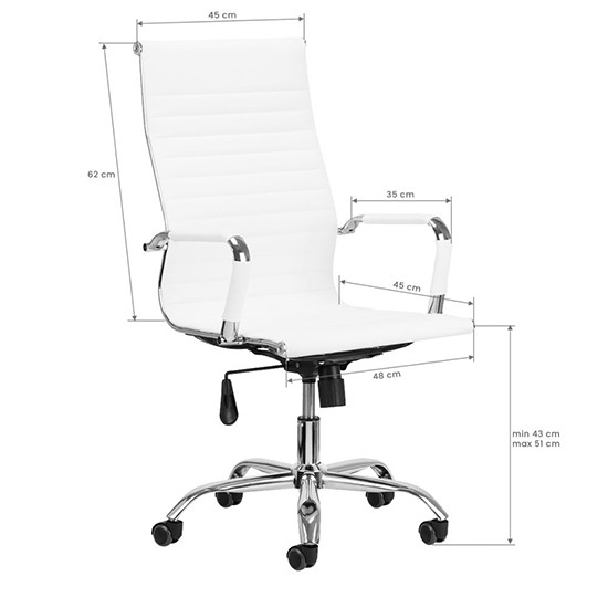 OFFICE CHAIR QS-1864P WHITE - 0141184