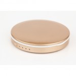 Round compact Led makeup mirror gold 9cm - 6900161 HOLLYWOOD MIRRORS