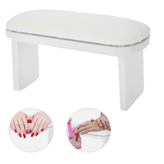 Manicure armrest with space for polymerization lamp or nail dust collector White- 6900165 MANICURE PILLOWS & ARM RESTS 