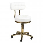 Professional manicure & cosmetic stool Comfort White-Gold - 0131988 OFFERS