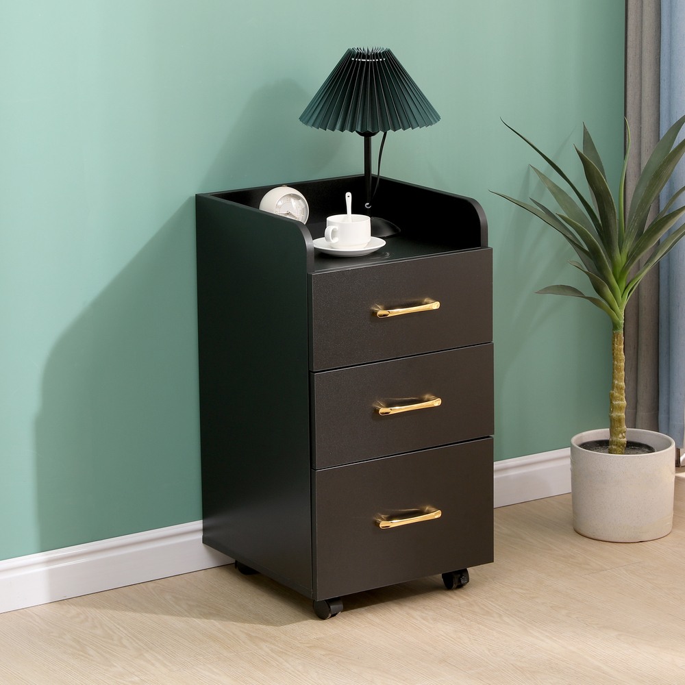 Wheeled beauty assistant Black Gold -6961057 HELPING CABINETS