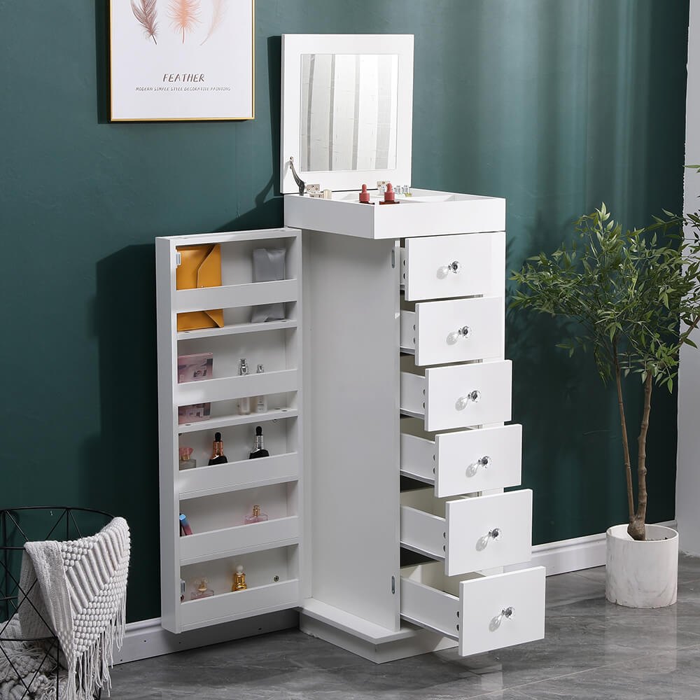 Vanity Station Storage  & Jewelry Organizer White-6961035 BOUDOIR LUXURY COLLECTION