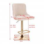 Luxury Bar stool Lion King Velvet Beige Gold-5450149