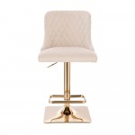 Luxury Bar stool Lion King Velvet Beige Gold-5450149