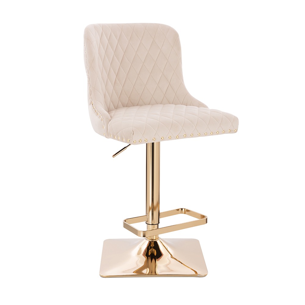 Luxury Bar stool Lion King Velvet Beige Gold-5450149