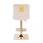Luxury Bar stool Lion King Velvet Beige Gold-5450149