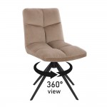  Beauty Chair Velvet Light Brown with rotation-5470243