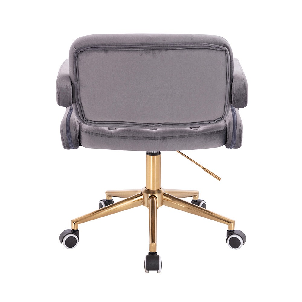 Vanity Chair Νarcissus Velvet Dark Grey Gold-5400293