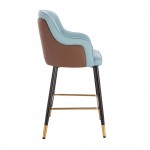 Elegant Bar Stool Nappa Light Blue-5450117 FREE SHIPPING