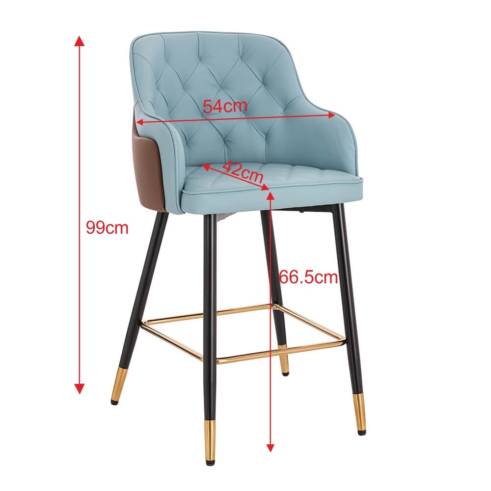 Elegant Bar Stool Nappa Light Blue-5450117 FREE SHIPPING