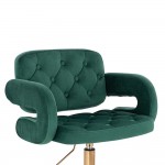 Vanity Chair Νarcissus Velvet Green Gold-5400291