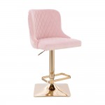 Luxury Bar stool Lion King Velvet Light Pink Gold-5450148