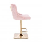 Luxury Bar stool Lion King Velvet Light Pink Gold-5450148