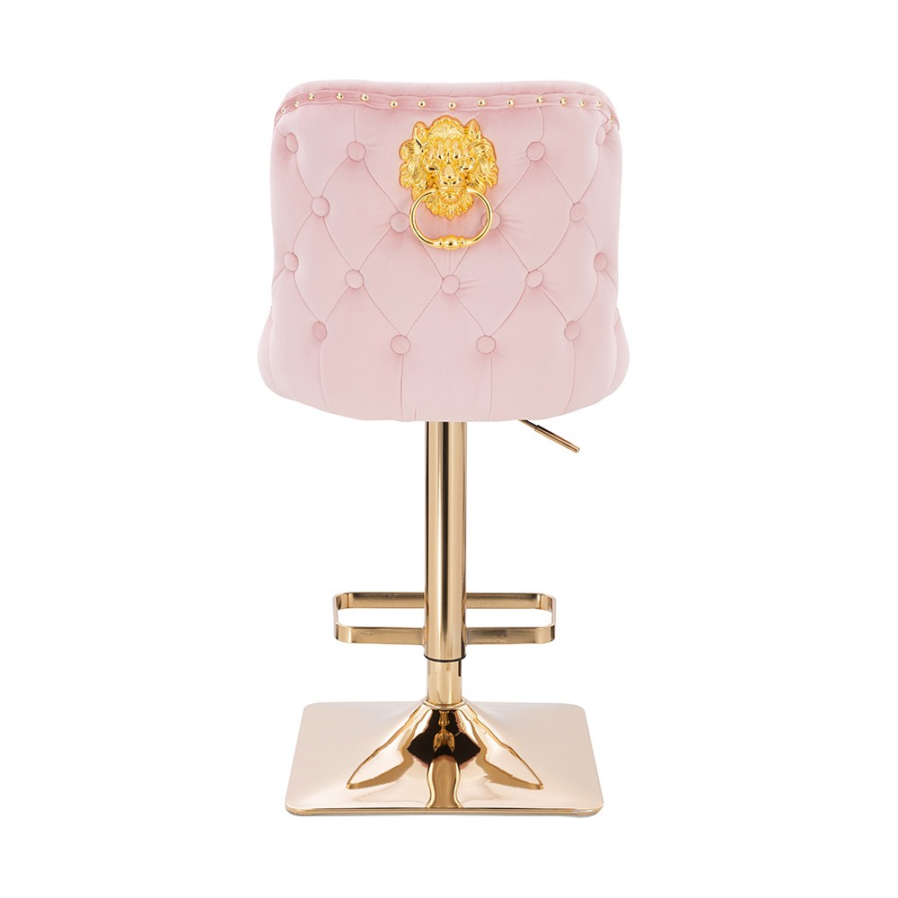 Luxury Bar stool Lion King Velvet Light Pink Gold-5450148