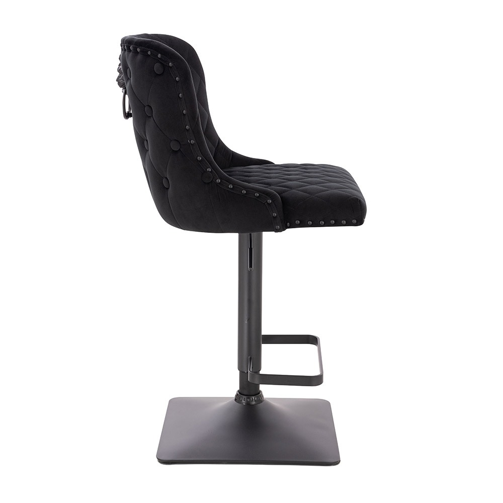 Luxury Bar stool Lion King Velvet Black-5450145