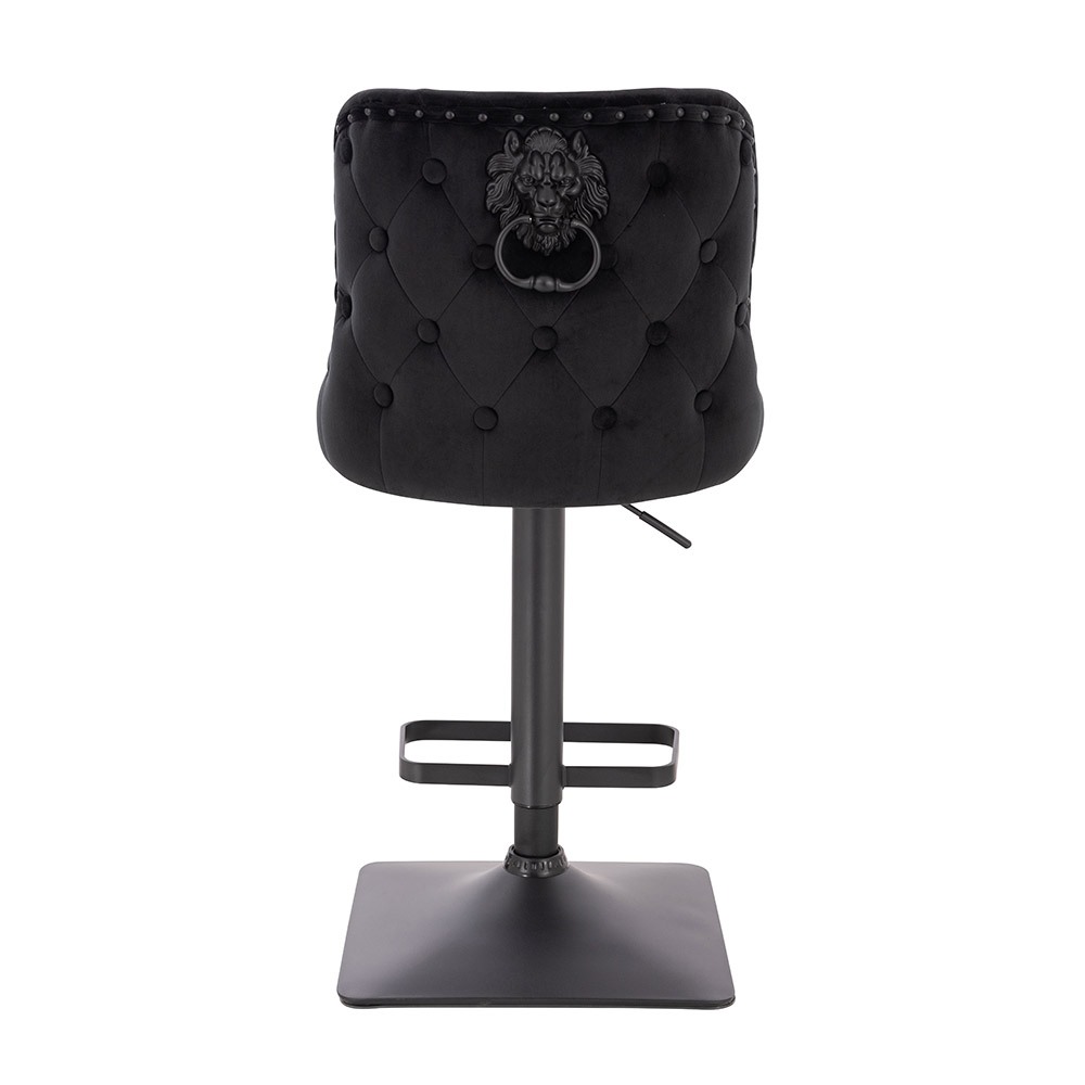 Luxury Bar stool Lion King Velvet Black-5450145