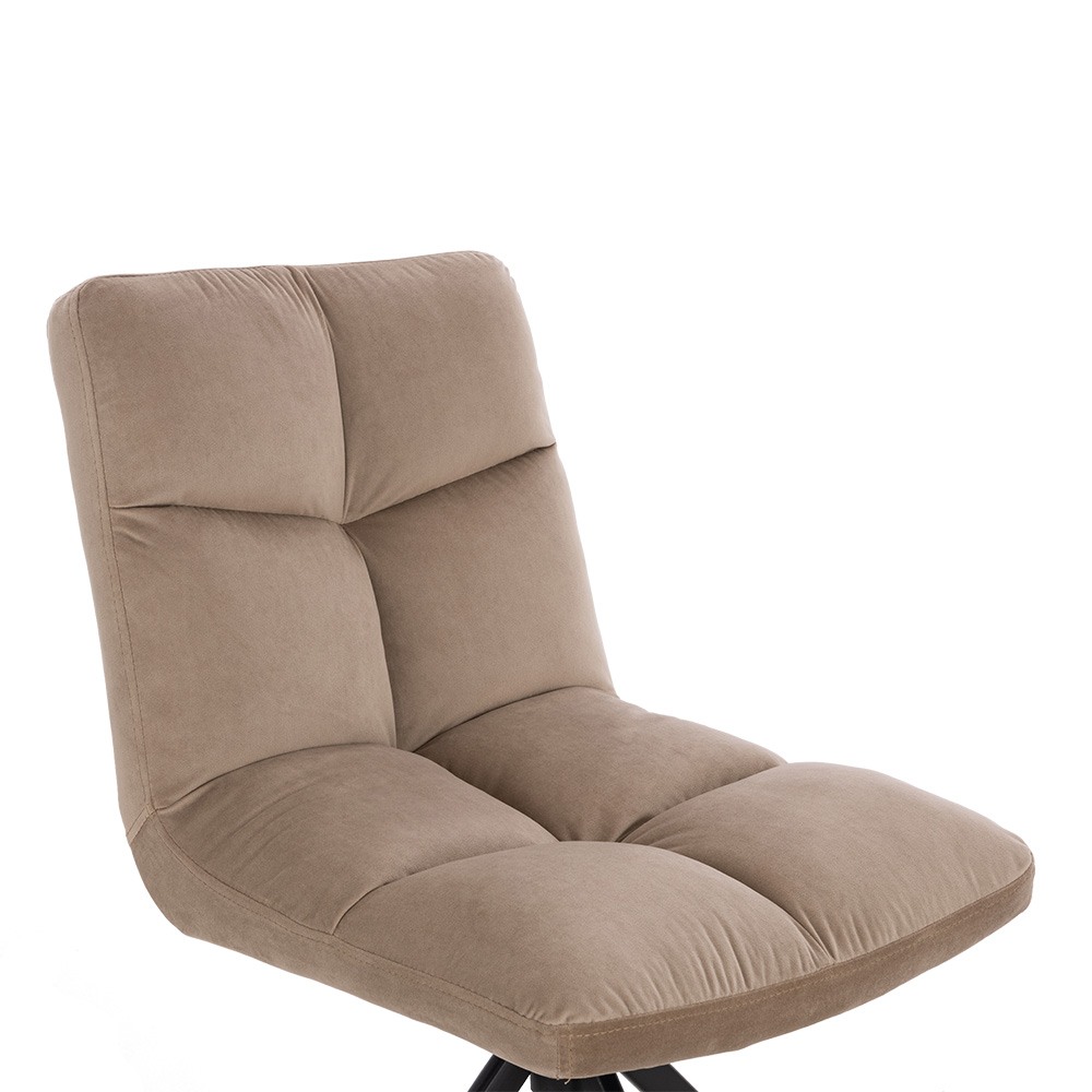  Beauty Chair Velvet Light Brown with rotation-5470243