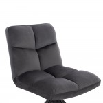  Beauty Chair Velvet Dark Gray with rotation-5470240