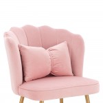 Stylish Beauty Chair Velvet Light Pink Gold-5470264