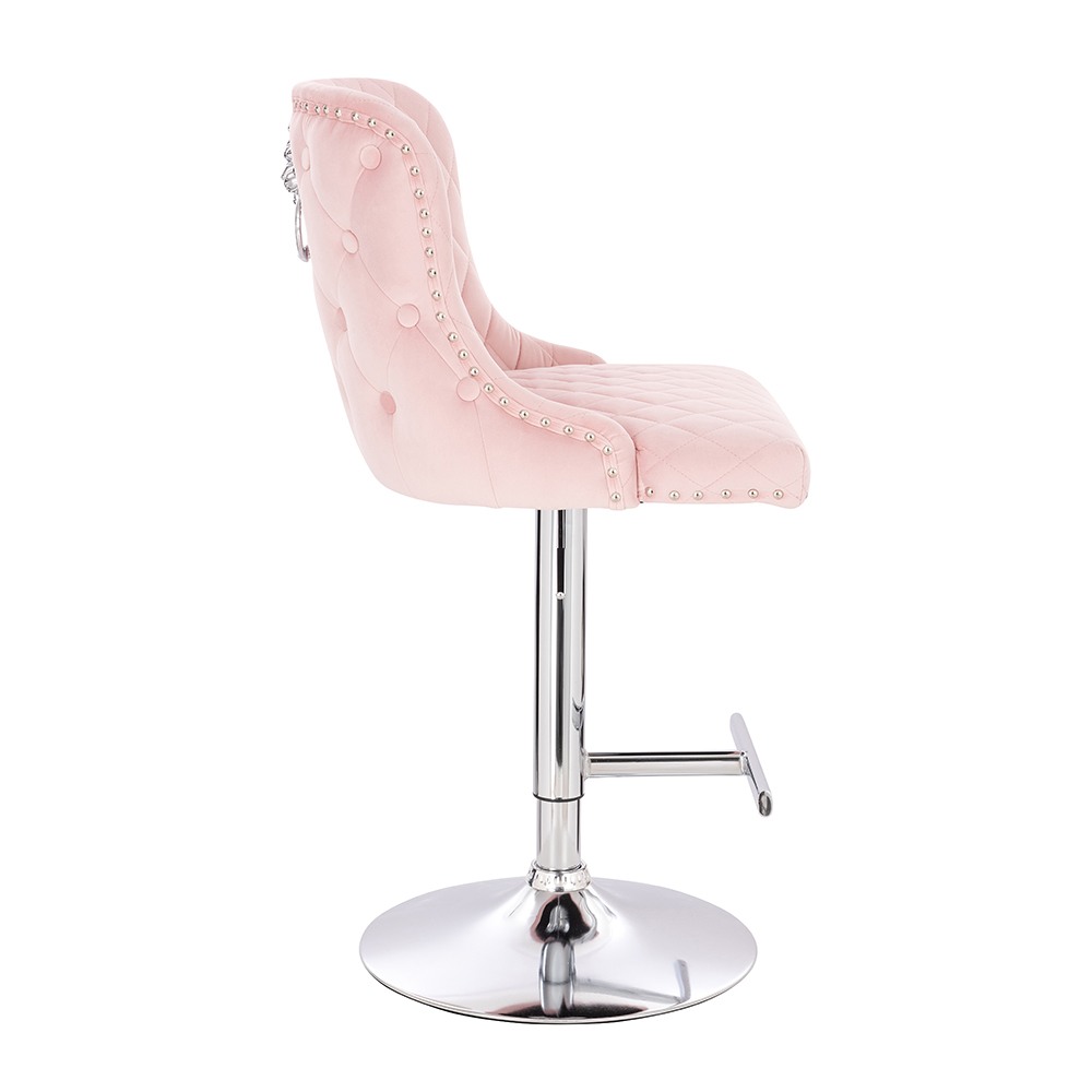 Luxury Bar stool Lion King Velvet Light Pink - 5450105 