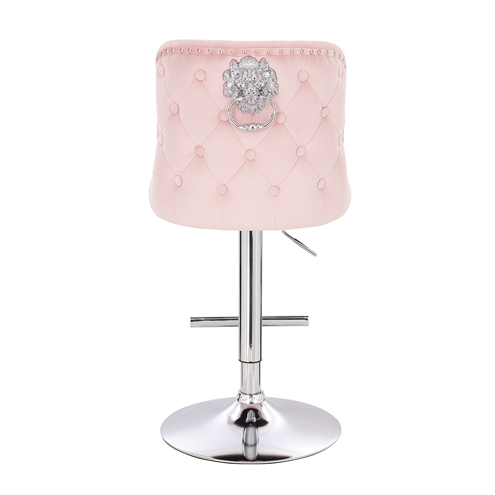 Luxury Bar stool Lion King Velvet Light Pink - 5450105 