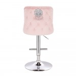 Luxury Bar stool Lion King Velvet Light Pink - 5450105 