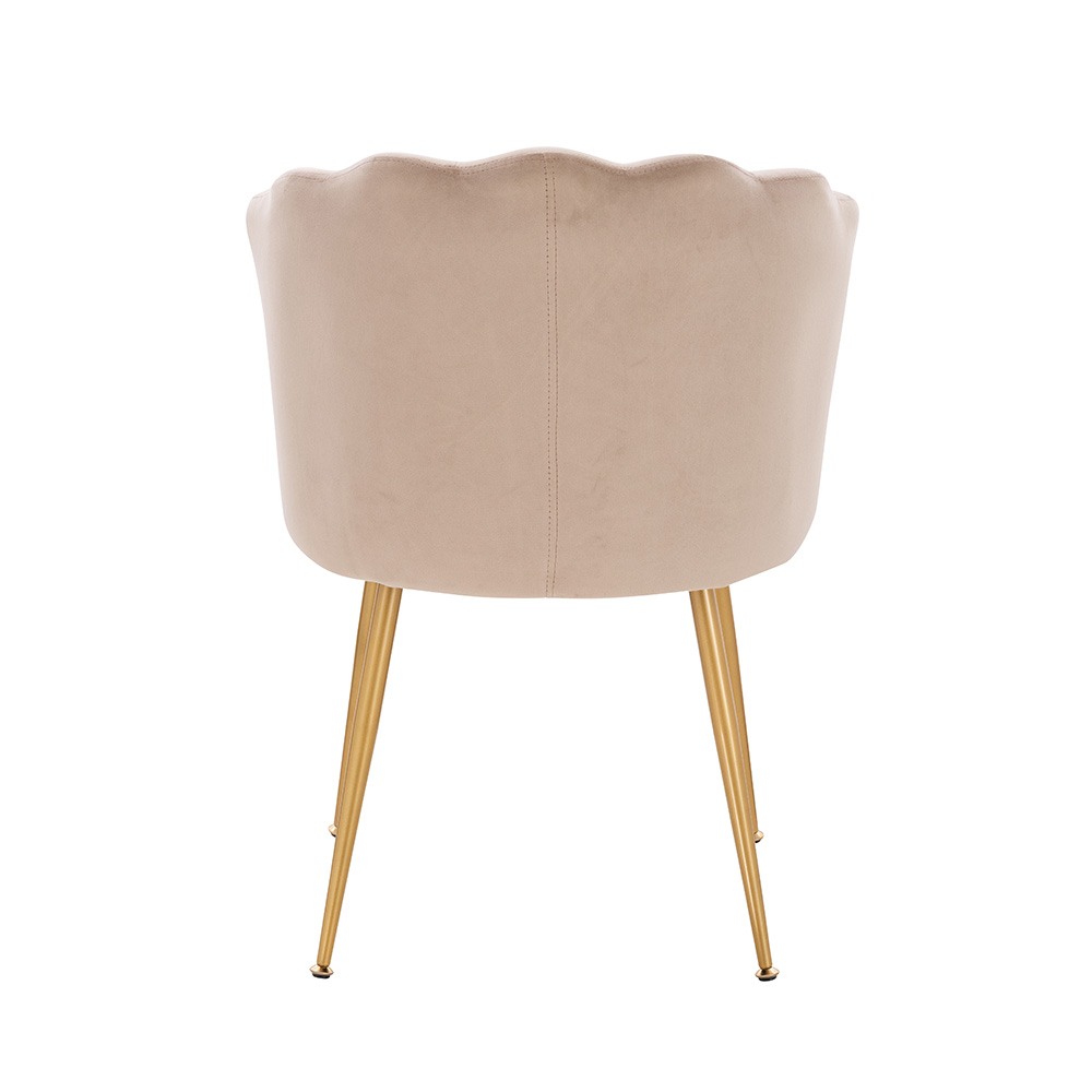 Stylish Beauty Chair Velvet Light Brown Gold-5470269