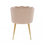 Stylish Beauty Chair Velvet Light Brown Gold-5470269