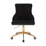 Vanity chair Velvet Lion King Black Gold-5400380