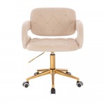 Vanity Chair Νarcissus Velvet Beige Gold-5400289