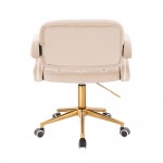 Vanity Chair Νarcissus Velvet Beige Gold-5400289