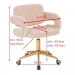 Vanity Chair Νarcissus Velvet Beige Gold-5400289