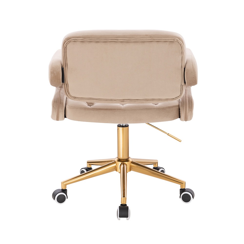 Vanity Chair Νarcissus Velvet Light Brown Gold-5400290