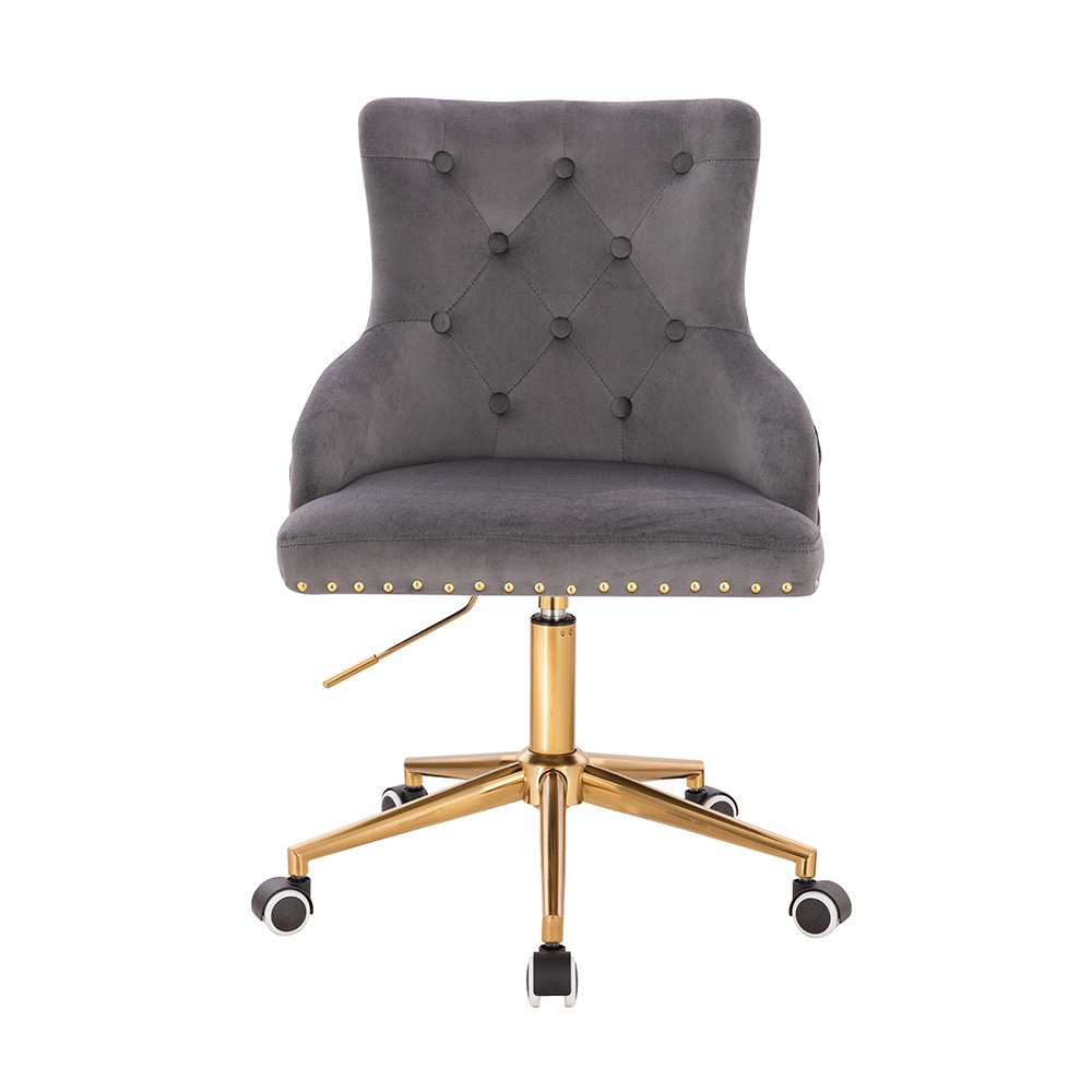 Vanity chair Velvet Lion King Dark Grey Gold-5400383