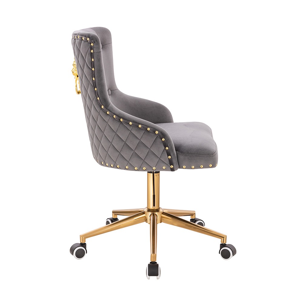 Vanity chair Velvet Lion King Dark Grey Gold-5400383