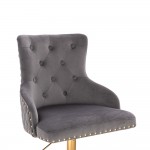 Vanity chair Velvet Lion King Dark Grey Gold-5400383