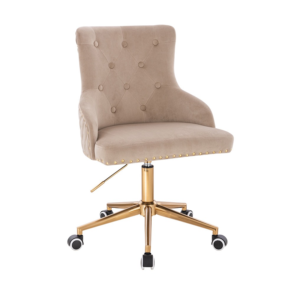 Vanity chair Velvet Lion King Light Brown Gold-5400381