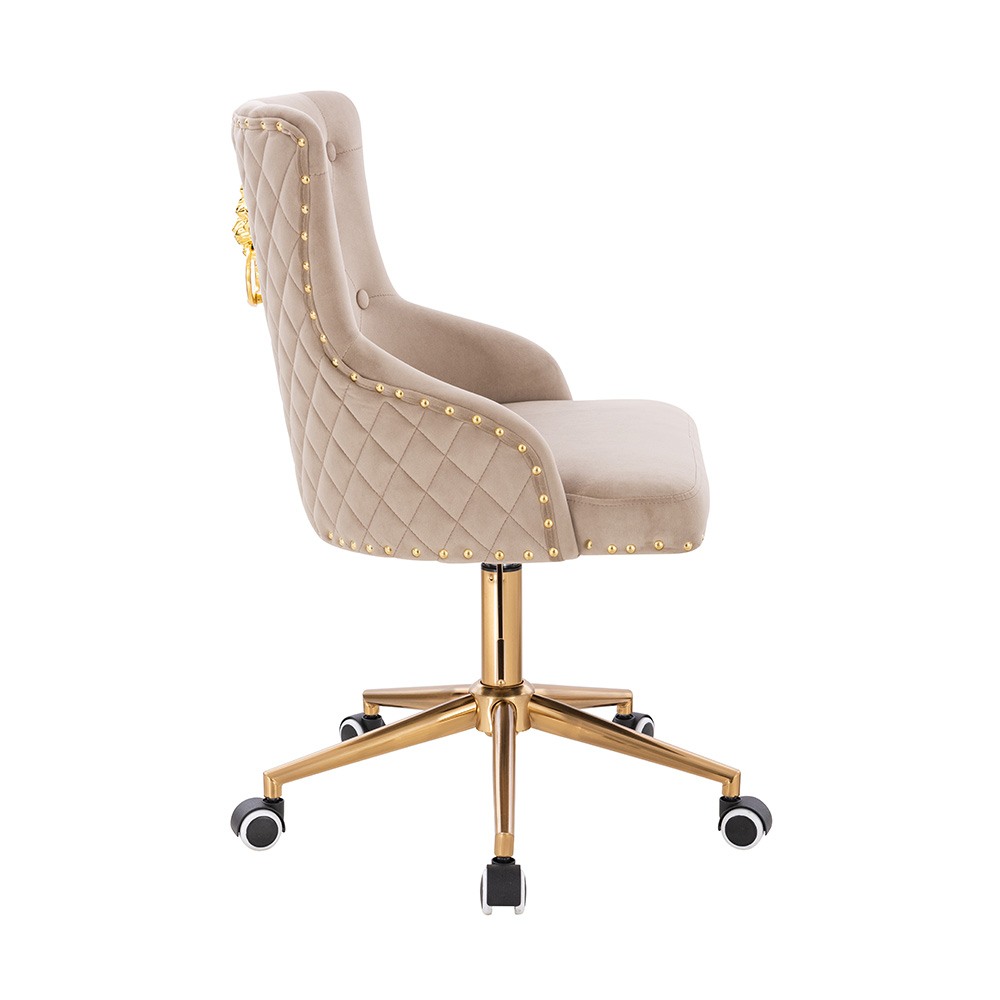 Vanity chair Velvet Lion King Light Brown Gold-5400381