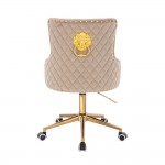 Vanity chair Velvet Lion King Light Brown Gold-5400381