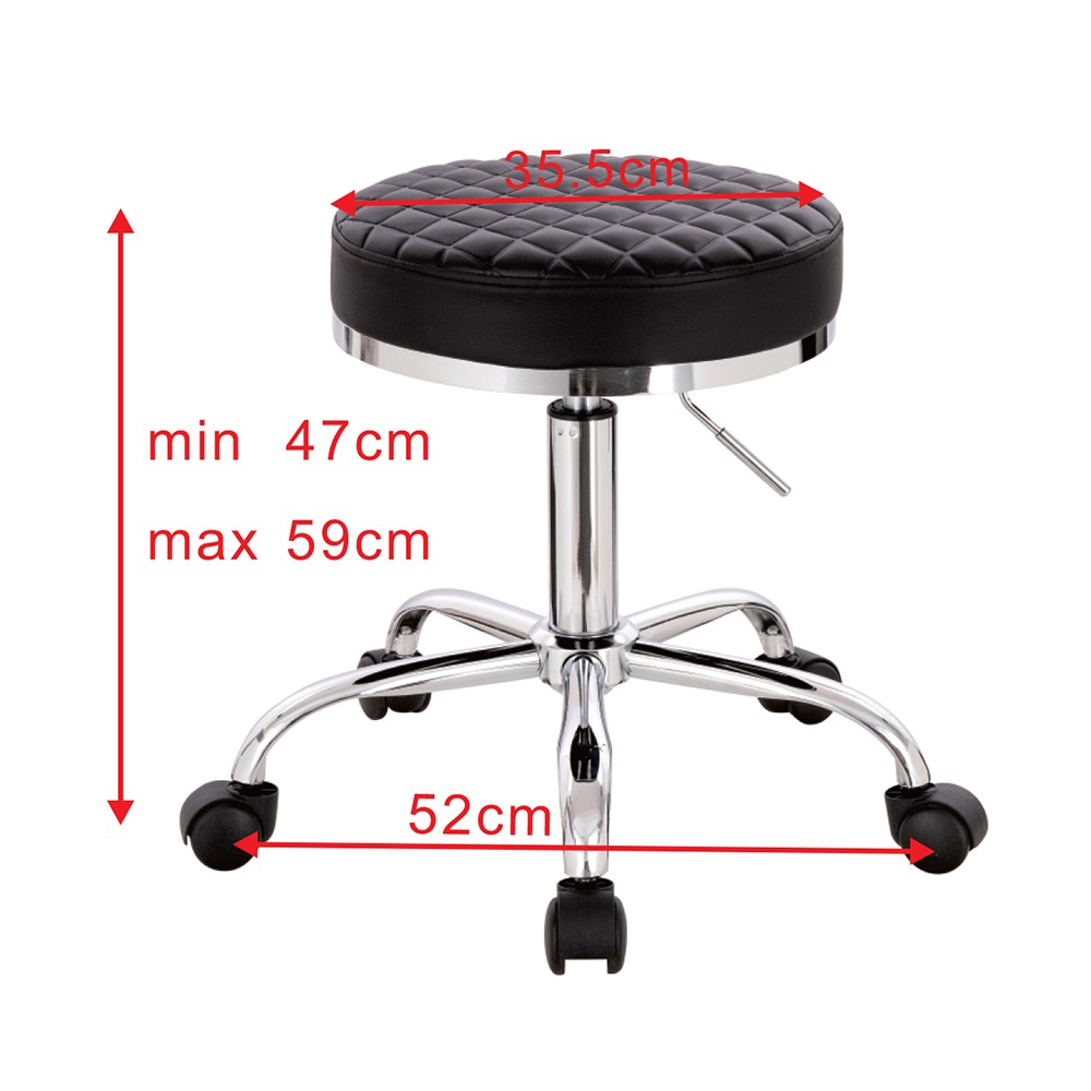 Professional hairdressing & aesthetics stool Large Seat Black-5420173 STOOLS WITHOUT BACK