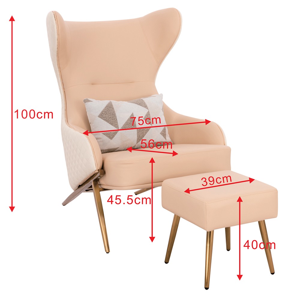 Lounge Chair and relax stool Cream White-5470115 КОЛЕКЦИЯ NORDIC STYLE 