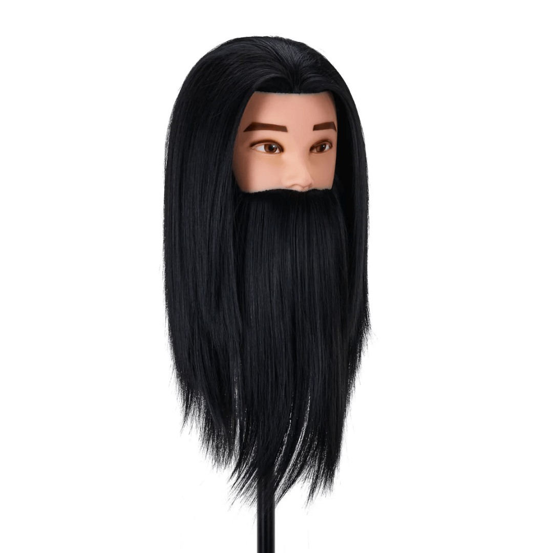 Training head with beard and synthetic hair-0148409 HELPER EQUIPMENT