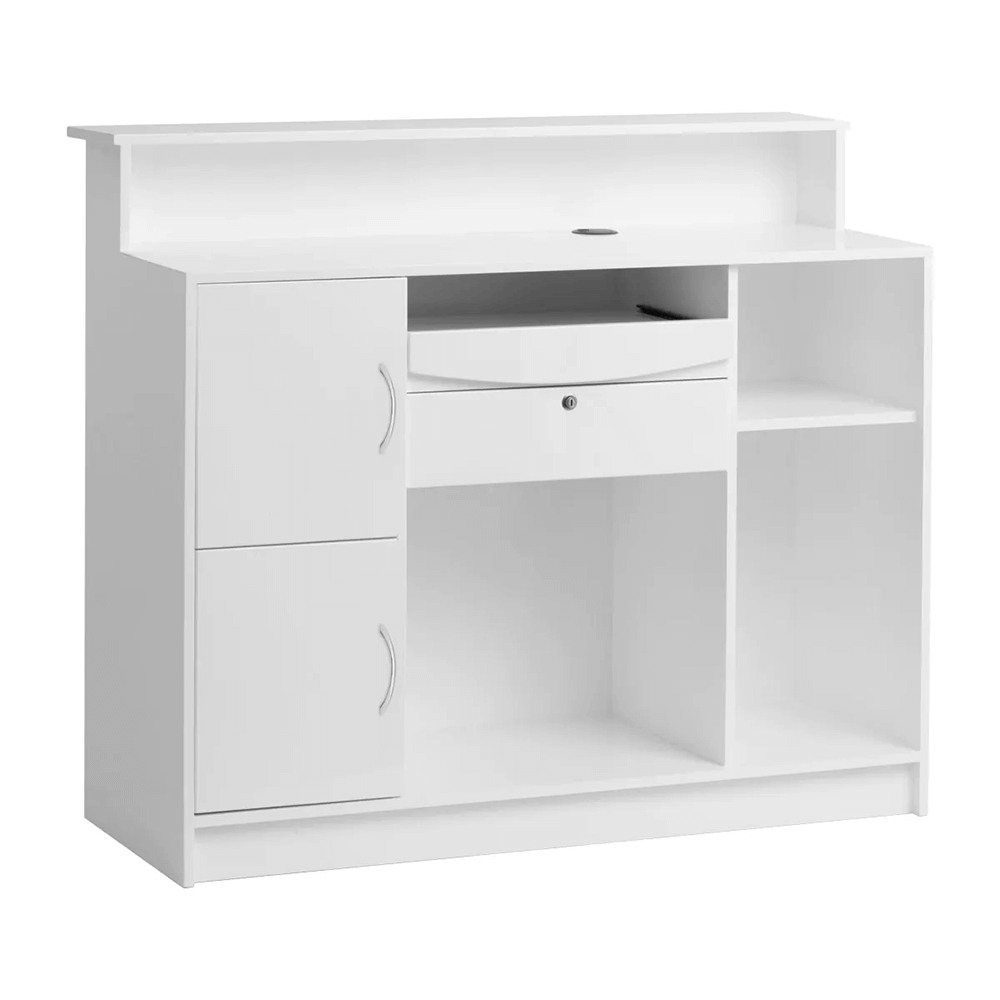 Beauty Salon Reception G26W White-0147863 WAITING-RECEPTION & HAIRDRESSING CONSOLE-MIRRORS