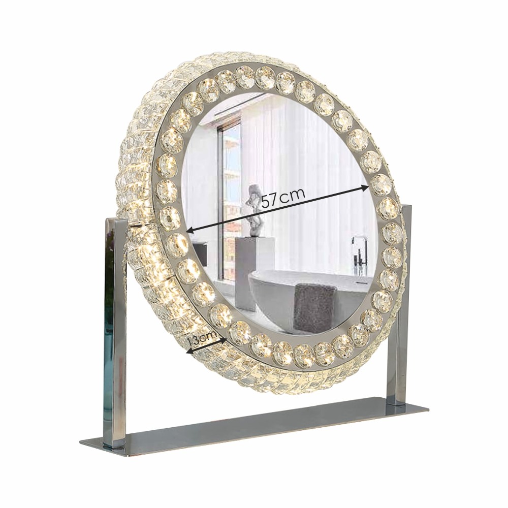 Crystal Led hollywood mirror with 3 Lighting Levels 50x40cm-6900223