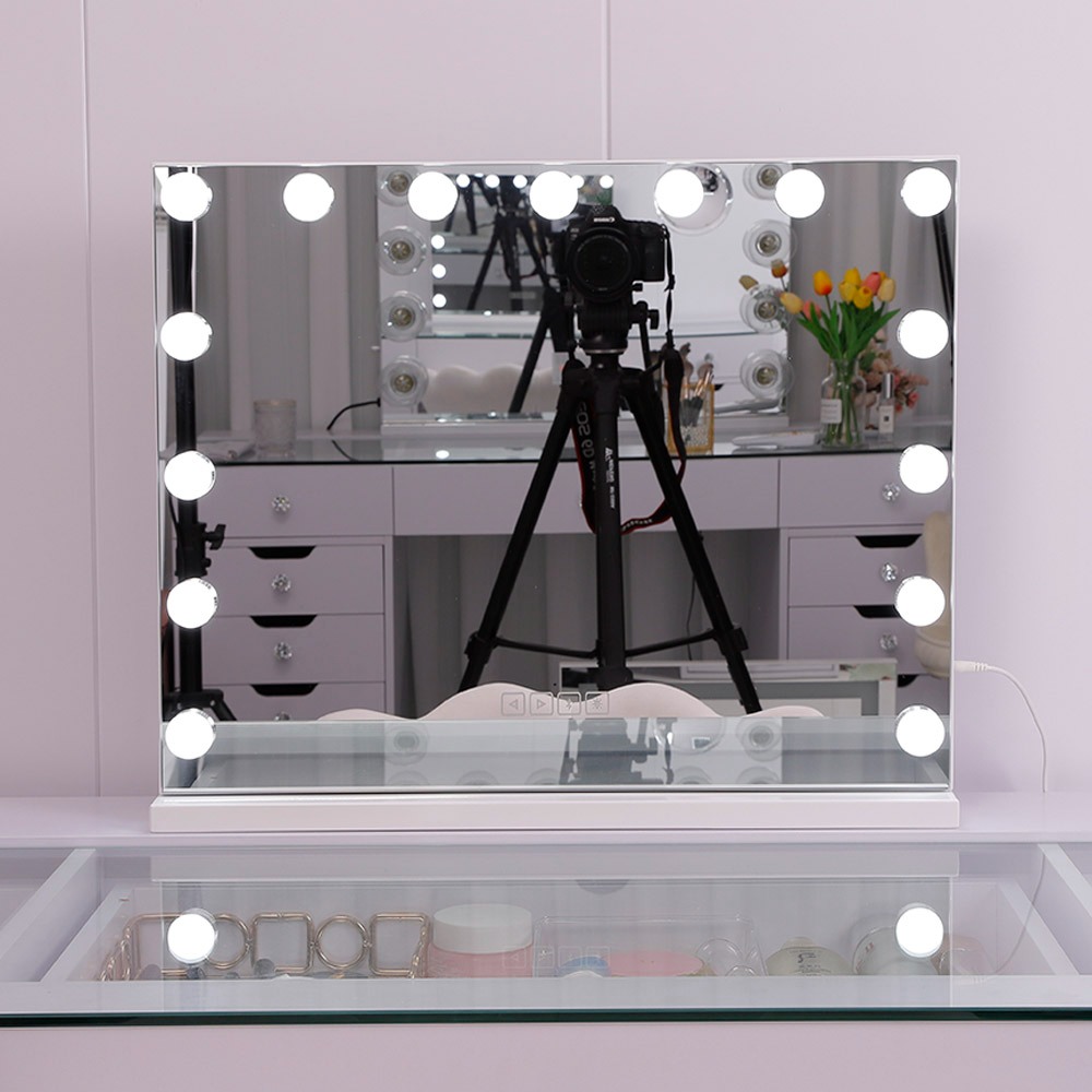 Hollywood Mirror full frame 3 lighting colors Bluetooth 58x46cm-6900229