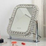 Crystal Led hollywood mirror with 3 lighting levels 40x50cm-6900224