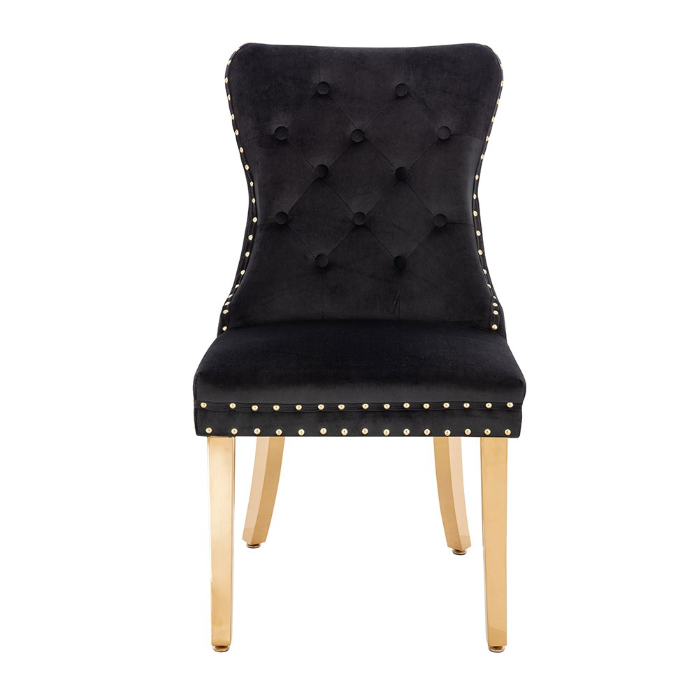 Luxury Chair French Velvet Lion King Light Black Gold-5470233